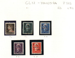 CLN (Comitati Di Liberazione Nazionale)  MANTOVA, Catalogo Sassone 1/5 Serietta Integri/linguellati - Centraal Comité Van Het Nationaal Verzet (CLN)