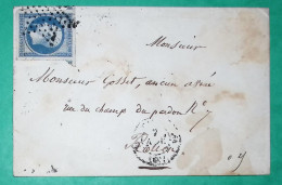 N°14 BLEU LAITEUX TTB BELLES MARGES ETOILE DE PARIS POUR ROUEN SEINE INFERIEURE 1854 LETTRE COVER FRANCE - 1849-1876: Periodo Clásico