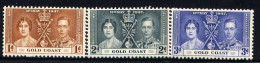 GOLD COAST, SET, NO.'S 112-114, MH - Côte D'Or (...-1957)
