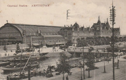 Amsterdam Centraal Station Levendig Trams Scheepvaart # 1912   3789 - Amsterdam