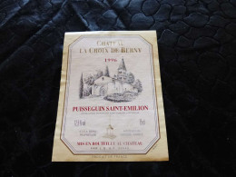 E-70 , Etiquette, Château La Croix De Berny, Puisseguin Saint-Emilion, 1996 - Bordeaux