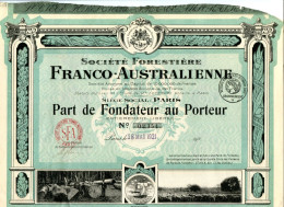 FORESTIÈRE FRANCO - AUSTRALIENNE; Part De Fondateur - Industry