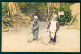 BJ023 JAPAN GIAPPONE CHILDREN PLAY GAMES OLD ORIGINAL POSTCARD - Sonstige & Ohne Zuordnung