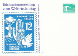 DDR PP 18, Ungebraucht, Briefmarkenausstellung Zum Weltfriedenstag, Stralsund 1989 - Postales Privados - Nuevos