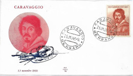 Fdc Ala: CARAVAGGIOO (1960); No Viaggiata; Annullo Caravaggio - FDC