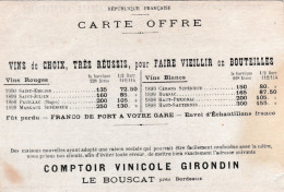 LE BOUSCAT -33- CP OFFRE Comptoir Vinicole Girondin ( Tarifs Des Offres De Vin ) - 15-05-24 - Sonstige & Ohne Zuordnung
