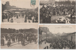 RENNES, Lot De 4 CPA De Marchés Divers - Rennes