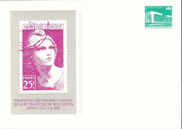 DDR PP 18, Ungebraucht, Philatelistischer Frankreich-Salon, Französische Revolution, Leipzig 1989 - Cartoline Private - Nuovi