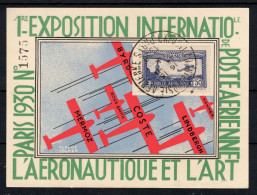 YV PA 6 Oblitéré Sur Carte Numérotée De L'exposition Internationale De Poste Aérienne De 1930 - 1927-1959 Cartas & Documentos