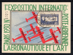 YV 6 Oblitéré Sur Carte Numérotée De L'exposition Internationale De Poste Aérienne De 1930 - 1927-1959 Storia Postale