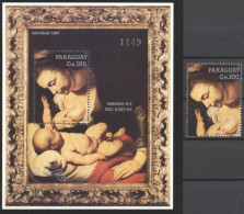 Paraguay 1988, Art, Rubens, 1val + BF - Madonnas