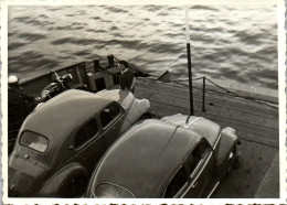 Photographie Photo Vintage Snapshot Amateur Automobile Voiture Ferry Constance - Automobili