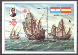 Paraguay 1987, 500th Discovery Of America, Ships, Block - Cristoforo Colombo