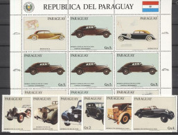 Paraguay 1986, Old Cars, Sheetlet - Coches