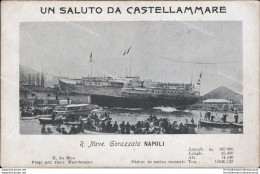 Ar618 Cartolina Un Saluto Da Castellammare Di Stabia R.nave Napoli - Napoli