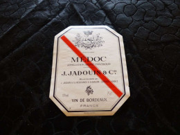 E-79 , Etiquette, Vin De Bordeaux, J.Jadouin, Médoc - Bordeaux