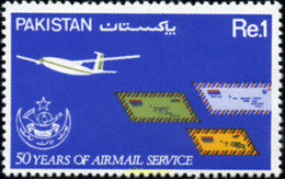 349242 MNH PAKISTAN 1981 50 ANIVERSARIO DEL SERVICIO AEREO - Pakistan