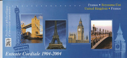 2004 France Royaume Uni Pochette Souvenir N°22 émissions Communes Entente Cordiale N°3657/58 Et 2546/47 Neuf ** - Other & Unclassified