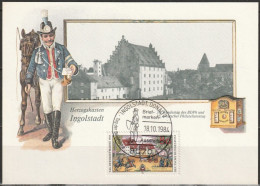 Ministerkarte 1984  MiNr.1229 Tag Der Briefmarke ESST. Ingolstadt 18.10.84 Briefmarkenausstellung ( PK 157 ) - Cartas & Documentos