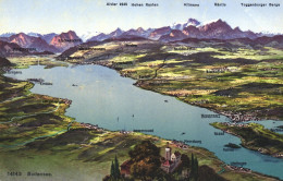 BODENSEE, LAKE CONSTANCE, MAP, MOUNTAIN, BOATS, SWITZERLAND, POSTCARD - Sonstige & Ohne Zuordnung