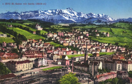 ST. GALLEN, SANTIS, MOUNTAIN, ARCHITECTURE, TOWER, TRAINS, SWITZERLAND, POSTCARD - San Galo