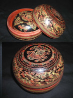 Antique Burma  Special 2-piece Museum Quality Round Box-in-box Intricate Work - Art Asiatique