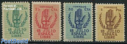 Spain 1938 National Freedom 4v, Unused (hinged) - Ungebraucht