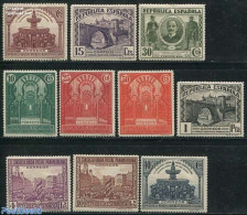 Spain 1931 Panamerican Postal Congress 10v, Unused (hinged), Post - Art - Bridges And Tunnels - Unused Stamps