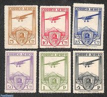 Spain 1930 Railways Congress, Airmail 6v, Unused (hinged), Transport - Aircraft & Aviation - Railways - Nuevos