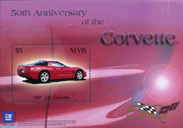 Nevis 2003 Corvette S/s, Mint NH, Transport - Automobiles - Cars