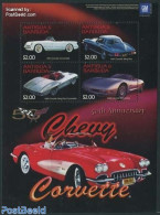 Antigua & Barbuda 2003 50 Years Corvette 4v M/s, Mint NH, Transport - Automobiles - Coches