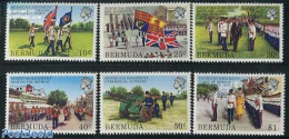 Bermuda 1982 Bermuda Regiment 6v, Mint NH, History - Performance Art - Transport - Various - Flags - Kings & Queens (R.. - Familias Reales