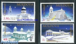 Moldova 2001 Christmas 4v, Mint NH, Religion - Christmas - Churches, Temples, Mosques, Synagogues - Noël