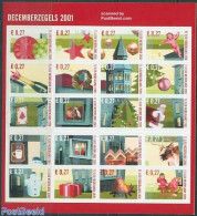 Netherlands 2001 Christmas 20v M/s S-a, Mint NH, Religion - Sport - Christmas - Playing Cards - Unused Stamps