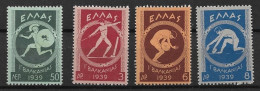 GREECE 1939 First Balkanias Games MH - Ungebraucht
