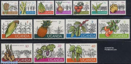 Uganda 1979 Uganda Liberated 14v, Overprints, Mint NH, Nature - Fruit - Obst & Früchte