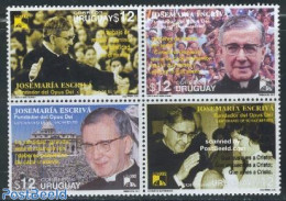 Uruguay 2002 Josemaria Escriva 4v [+], Mint NH, Religion - Religion - Uruguay