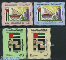 United Arab Emirates 1986 15 Years Independence 4v, Mint NH, Transport - Ships And Boats - Schiffe