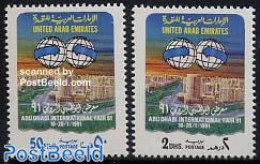 United Arab Emirates 1991 Int. Fair 2v, Mint NH, Various - Export & Trade - Fabbriche E Imprese