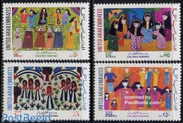 United Arab Emirates 1991 Children Drawings 4v, Mint NH, Art - Children Drawings - Other & Unclassified