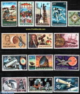 Ascension 1971 Definitives, Space Exploration 14v, Mint NH, Nature - Science - Transport - Dogs - Astronomy - Ships An.. - Astrologia