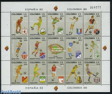 Colombia 1982 World Cup Football 15v M/s, Mint NH, Sport - Football - Sport (other And Mixed) - Colombie