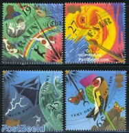 Great Britain 2001 Weather 4v, Mint NH, Nature - Science - Transport - Birds - Butterflies - Cats - Dogs - Meteorology.. - Neufs