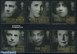 Great Britain 2008 Famous Women 6v, Mint NH, Health - History - Various - Health - Women - Justice - Ongebruikt