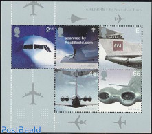 Great Britain 2002 Airliners S/s, Mint NH, Transport - Aircraft & Aviation - Nuevos