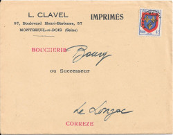 Lettre Avec Documents  De L.CLAVEL  -   MATERIEL Et OUTILLAGE Pour BOUCHERIES Et CHAZRCUTERIES  - MONTREUIL - Montreuil