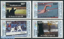 Ivory Coast 1984 Olympic Games Los Angeles 4v, Mint NH, Sport - Fencing - Olympic Games - Shooting Sports - Swimming - Ongebruikt