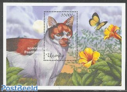 Uganda 2001 Cats S/s, Calico Americana, Mint NH, Nature - Butterflies - Cats - Sonstige & Ohne Zuordnung