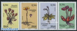 Saint Pierre And Miquelon 2007 Carnivorous Plants 4v [:::], Mint NH, Nature - Flowers & Plants - Other & Unclassified