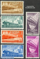 Spain 1958 Railways Congress 6v, Mint NH, Religion - Transport - Cloisters & Abbeys - Railways - Art - Bridges And Tun.. - Ongebruikt